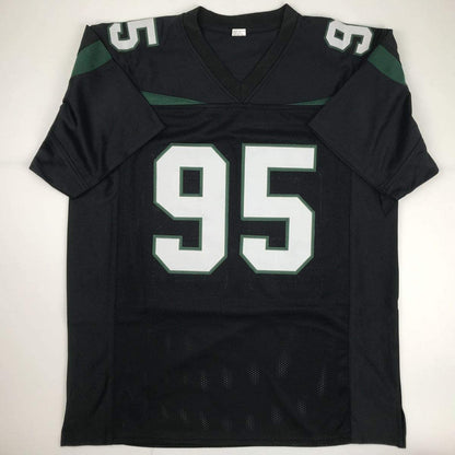 Autographed/Signed Quinnen Williams New York Black Football Jersey JSA COA