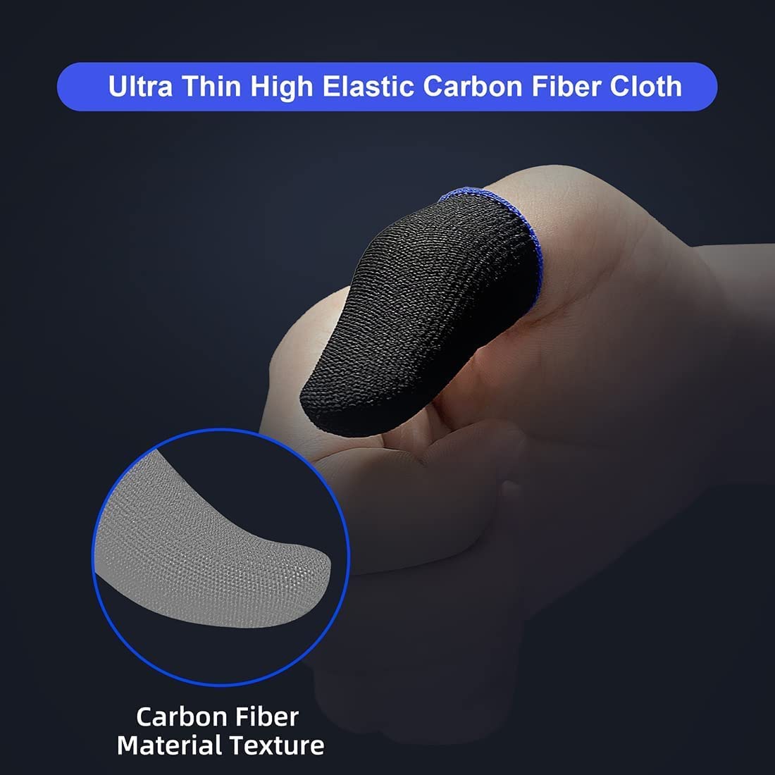 50 Pieces Finger Sleeves for Gaming, Thumb Sleeves Mobile Gaming Controller, Anti-Sweat Breathable Seamless Touchscreen Thumb Cover for PUBG, League of Legend, Rules of Survival, Knives Out, Fortnine