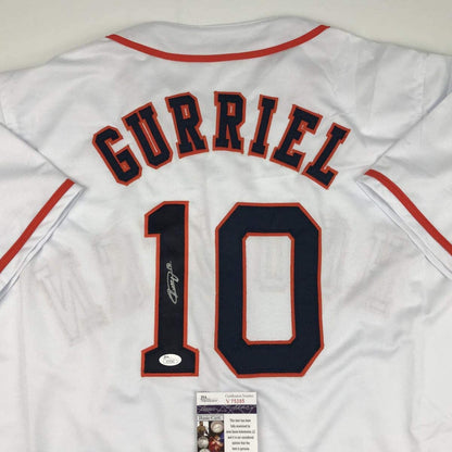 Autographed/Signed Yulieski Yuli Gurriel Houston White Baseball Jersey JSA COA