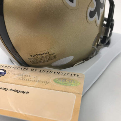 Autographed/Signed Archie Manning New Orleans Saints Football Mini Helmet Steiner Sports COA