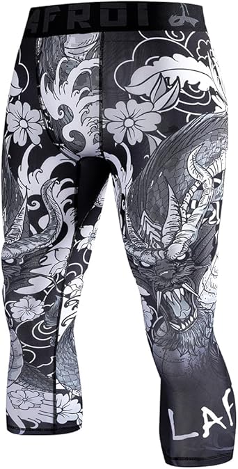 LAFROI Men's Compression Fit 3/4 Tights Leggings with Pcoket/Non-Pocket-YSK10