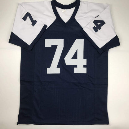 Autographed/Signed Bob Lilly HOF 80 Dallas Thanksgiving Day Football Jersey JSA COA