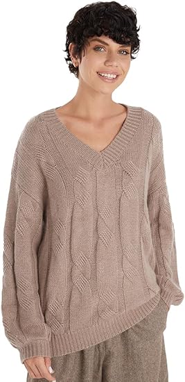 Cashmere Sweaters for Women Knitted Pullover Long Sleeve Sweater Fall Fashion Top Oversized V Neck Casual Tops