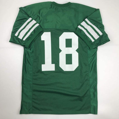 Autographed/Signed Eli Manning Newman High Schol Green Football Jersey Steiner Sports COA