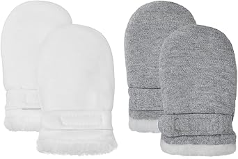 Baby Winter Mittens Newbron Adjustable Stay-On 0-12 Months Warm Gloves Sherpa Lined Fleece Infant Mittens Winter for Boy Girl