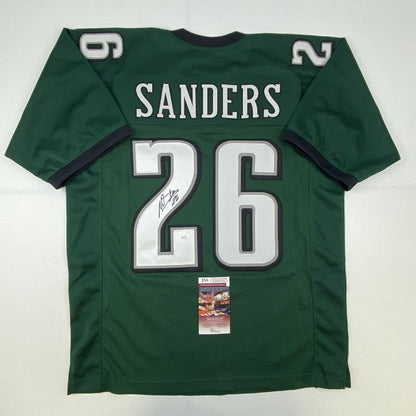 Autographed/Signed Miles Sanders Philadelphia Green Football Jersey JSA COA