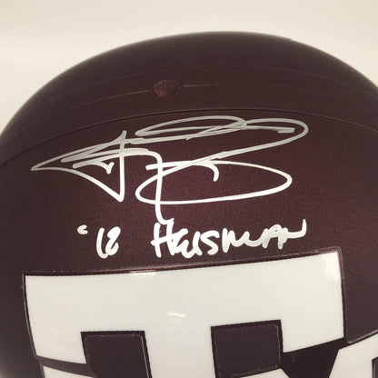 Autographed/Signed Johnny Manziel 12 Heisman Texas A&M Aggies Full Size FS F/S Replica College Football Helmet JSA COA