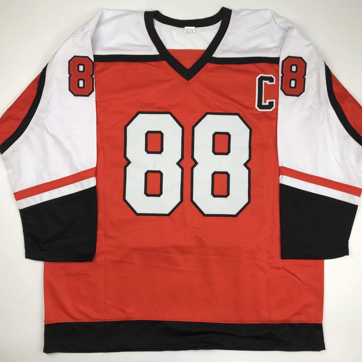 Autographed/Signed Eric Lindros Philadelphia Orange Hockey Jersey JSA COA