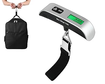 Luggage Weight Scale Portable Digital Suitcase Scale for Travel Handheld Scale with Temperature Sensor, 110 lb/50 kg, Battery Included