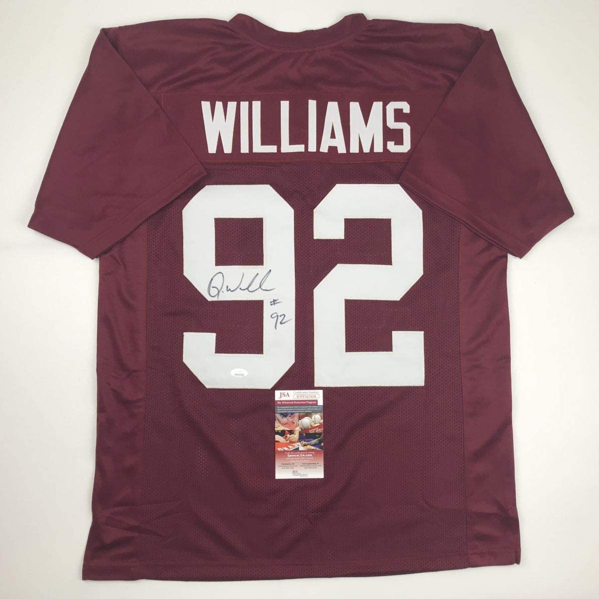 Autographed/Signed Quinnen Williams Alabama Red College Football Jersey JSA COA