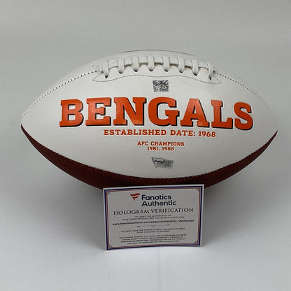 Autographed/Signed Ja'Marr Chase Cincinnati Bengals Full Size F/S White Panel Logo Football Fanatics COA