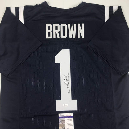 Autographed/Signed AJ A.J. Brown Ole Miss Blue College Football Jersey JSA COA