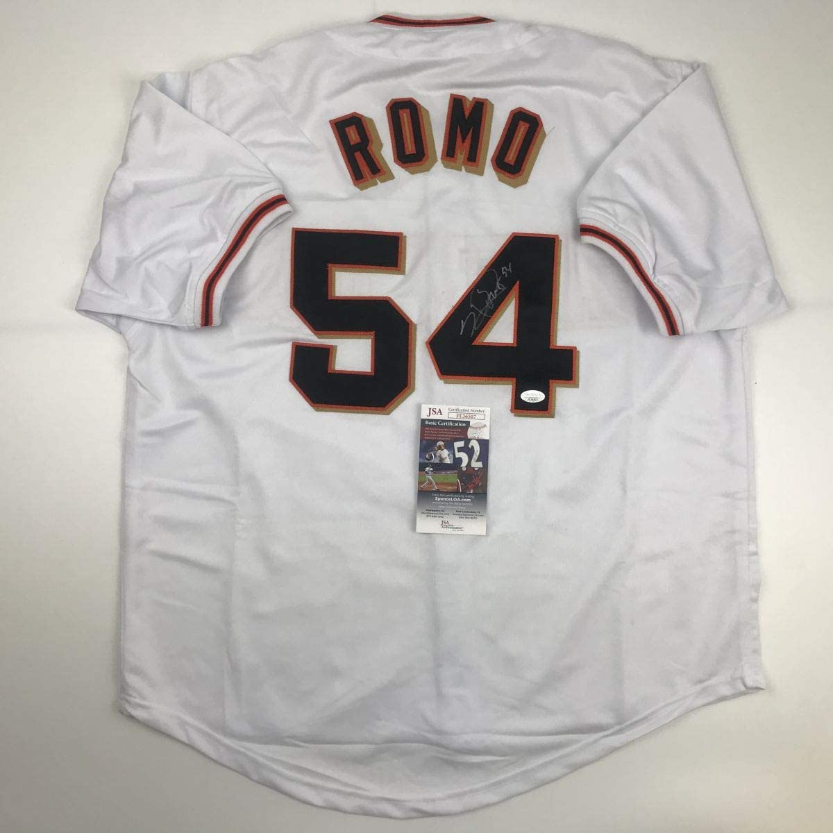 Autographed/Signed Sergio Romo San Francisco White Baseball Jersey JSA COA
