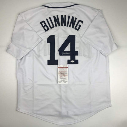 Autographed/Signed Jim Bunning Detroit White Baseball Jersey JSA COA