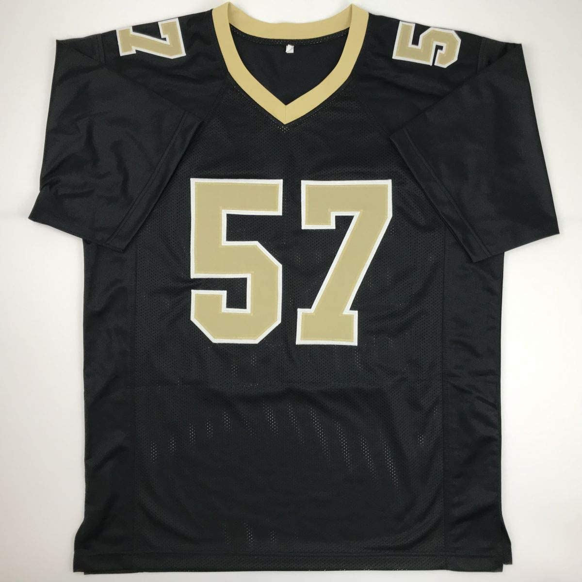 Autographed/Signed Rickey Jackson HOF 2010 New Orleans Black Football Jersey Beckett BAS COA