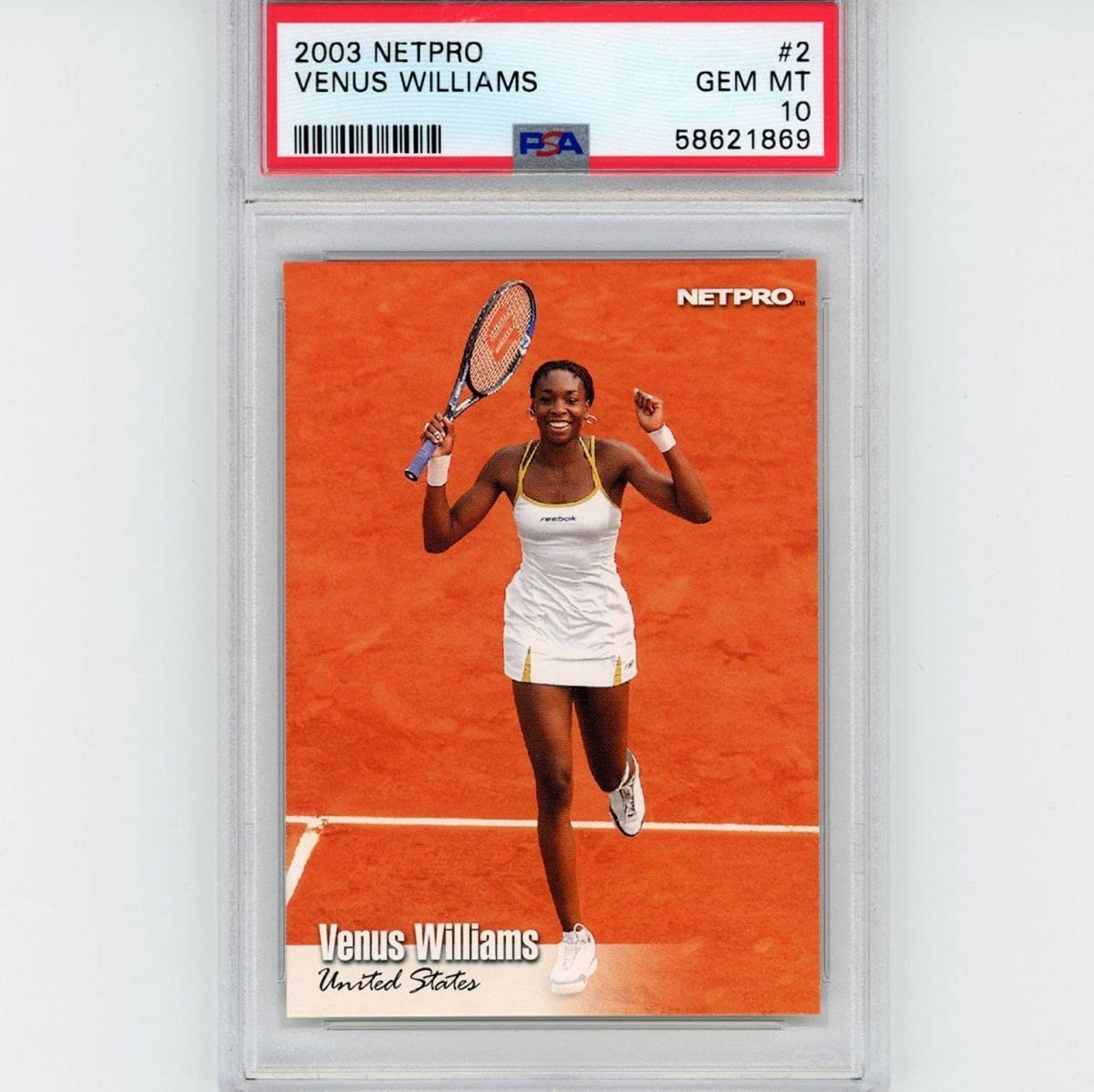 Graded 2003 Netpro Venus Williams #2 RC Tennis Card PSA 10 Gem Mint