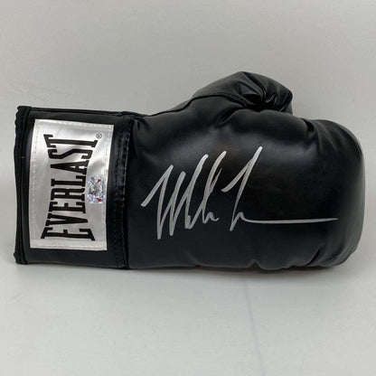 Autographed/Signed Mike Tyson Black Everlast Boxing Glove Athlete Hologram COA