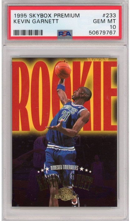 Graded 1995-96 Skybox Premium Kevin Garnett #233 Rookie RC Basketball Card PSA 10 Gem Mint