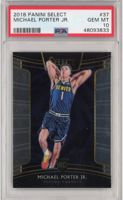 Graded 2018-19 Panini Select Michael Porter Jr. #37 Rookie RC Basketball Card PSA 10 Gem Mint