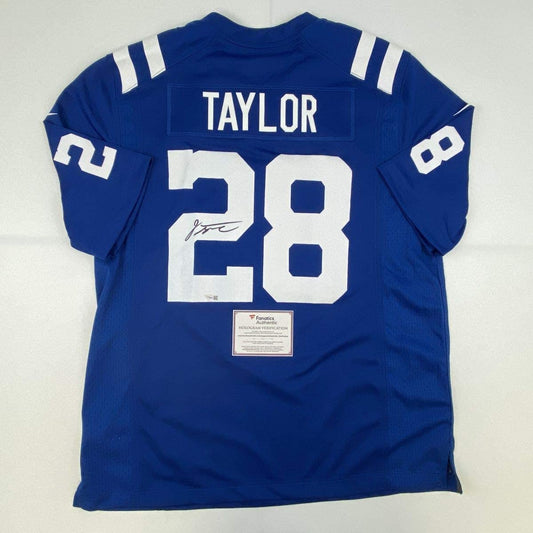 Autographed/Signed Jonathan Taylor Indianapolis Colts Blue Nike Game Football Jersey Fanatics COA