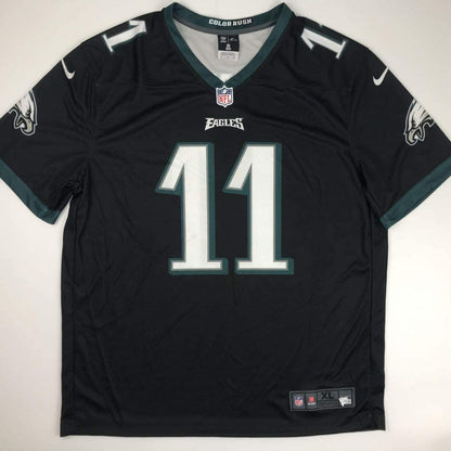 Autographed/Signed Carson Wentz Philadelphia Eagles Black Nike Dri Fit Football Jersey Fanatics COA