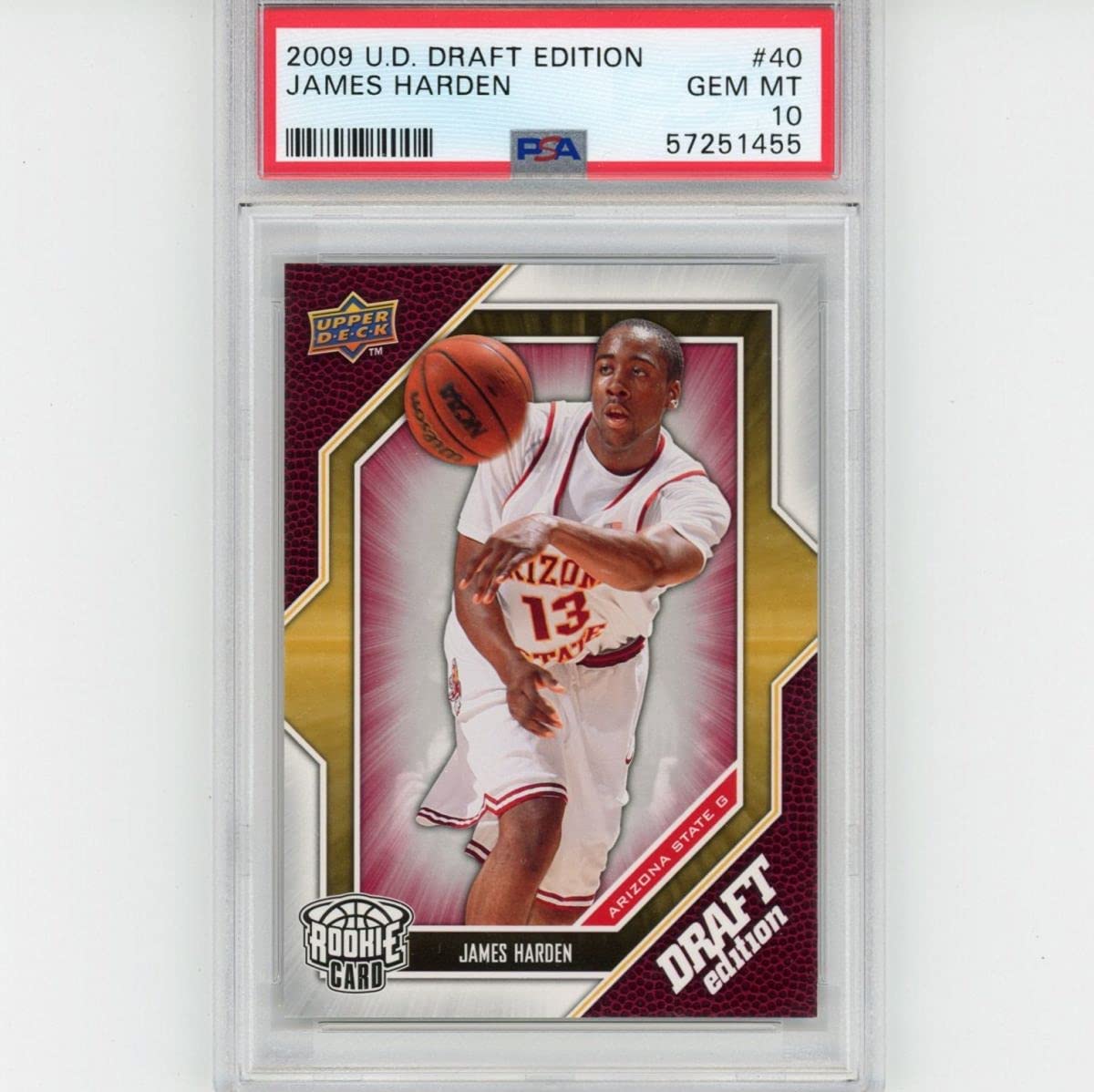 Graded 2009-10 Upper Deck UD Draft Edition James Harden #40 Rookie RC Basketball Card PSA 10 Gem Mint