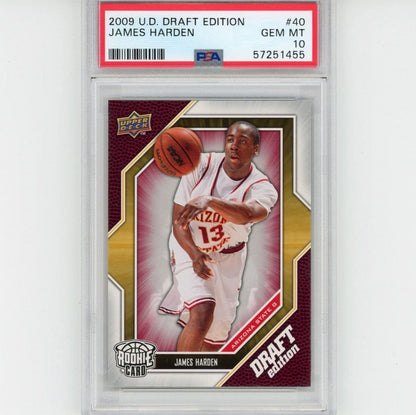 Graded 2009-10 Upper Deck UD Draft Edition James Harden #40 Rookie RC Basketball Card PSA 10 Gem Mint