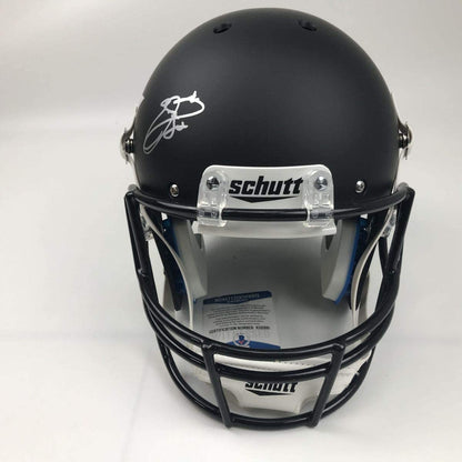 Autographed/Signed Emmitt Smith Dallas Cowboys Full Size FS F/S Replica Football Helmet Beckett BAS COA