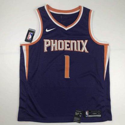Autographed/Signed Devin Booker Phoenix Suns Nike Purple Basketball Jersey JSA COA