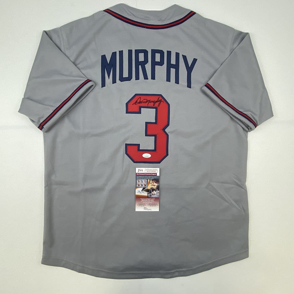 Autographed/Signed Dale Murphy Atlanta Grey Baseball Jersey JSA COA