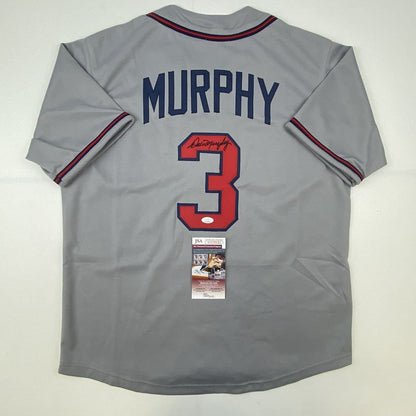 Autographed/Signed Dale Murphy Atlanta Grey Baseball Jersey JSA COA