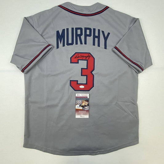 Autographed/Signed Dale Murphy Atlanta Grey Baseball Jersey JSA COA