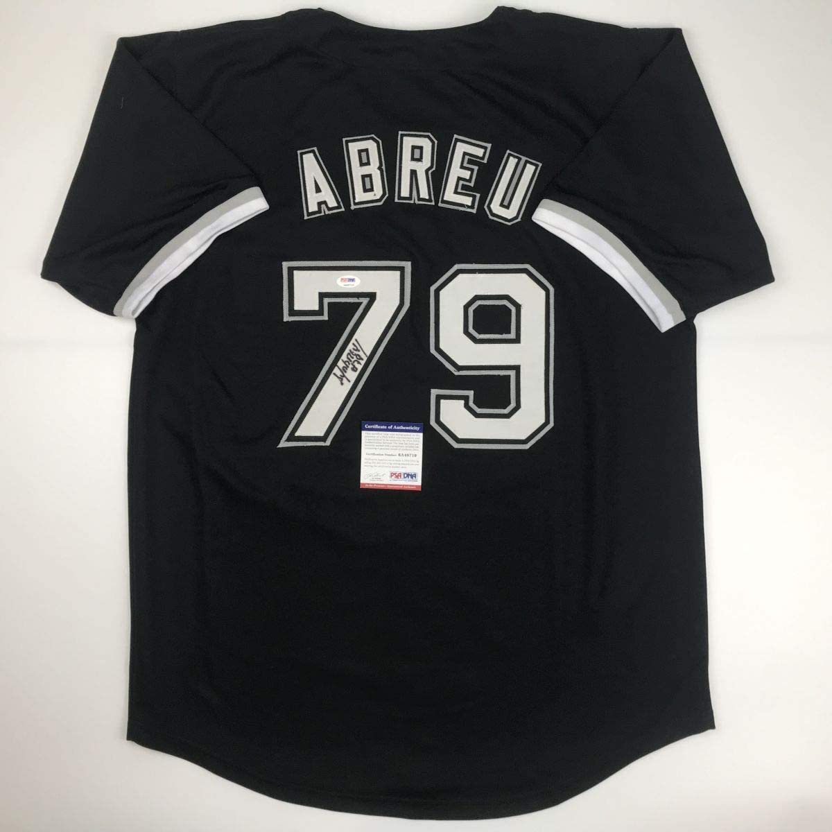 Autographed/Signed Jose Abreu Chicago Sox Black Baseball Jersey PSA/DNA COA