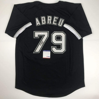 Autographed/Signed Jose Abreu Chicago Sox Black Baseball Jersey PSA/DNA COA