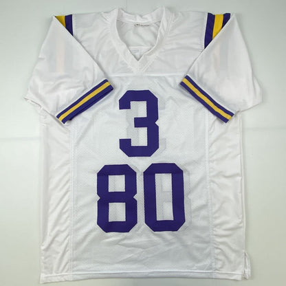 Autographed/Signed Odell Beckham Jr. & Jarvis Landry LSU White College Football Jersey JSA COA