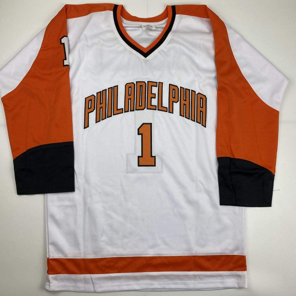 Autographed/Signed Bernie Parent Philadelphia White Hockey Jersey JSA COA