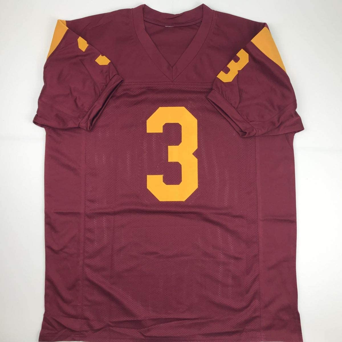 Autographed/Signed Carson Palmer Heisman 02 USC Southen Cal Maroon College Football Jersey Beckett BAS COA