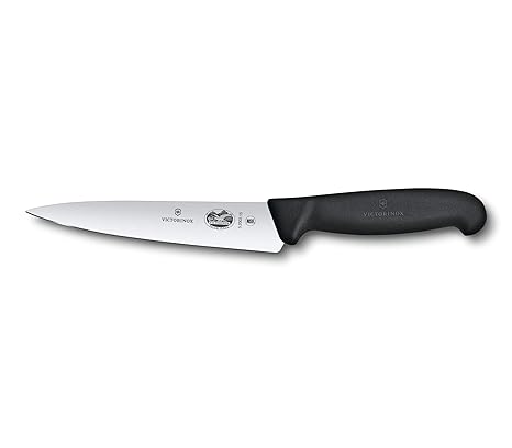 Victorinox Swiss Army 5.2003.15-X8 Fibrox Straight Chef's Knife Black 6 in