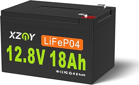 12V 18Ah LiFePO4 Battery, 5000+ Cycles 12V Lithium Battery Built-in 20A BMS, 12V 18Ah Deep Cycle Battery for Mobility Scooter Battery, Power Wheels, Garmin Fish Finder Battery, Lighting Supply