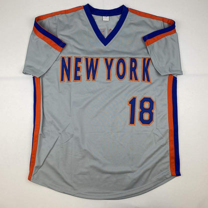 Autographed/Signed Darryl Strawberry New York Grey Baseball Jersey PSA/DNA COA