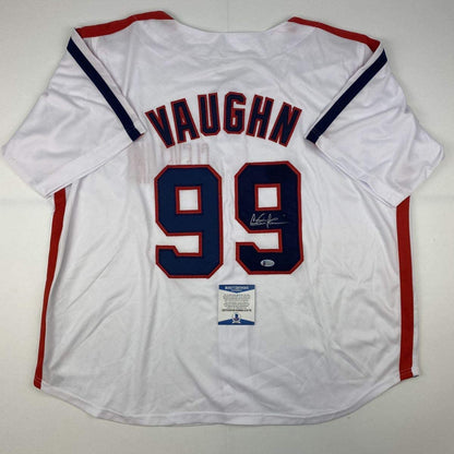 Autographed/Signed Charlie Sheen Wild Thing Ricky Vaughn Major League Movie Baseball Jersey Beckett BAS COA