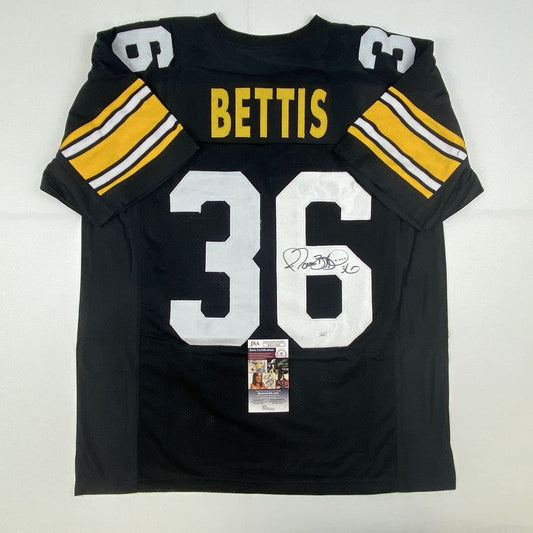 Autographed/Signed Jerome Bettis Pittsburgh Black Retro Football Jersey JSA COA