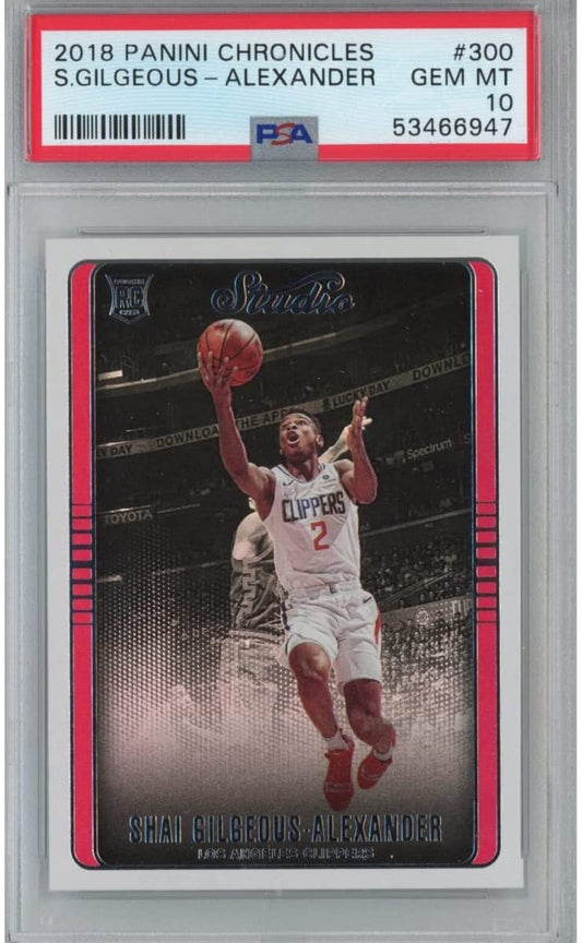 Graded 2018-19 Panini Chronicles Shai Gilgeous-Alexander #300 Rookie RC Basketball Card PSA 10 Gem Mint