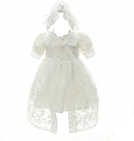 Baby Girl Christening Baptism Gowns Toddler Princess Wedding Special Occasion Dress 3Pcs Outfits