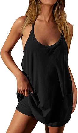 Ebifin Women's Summer Mini Dress Casual Workout Tennis Dress with Shorts Sleeveless Althletic Dresses