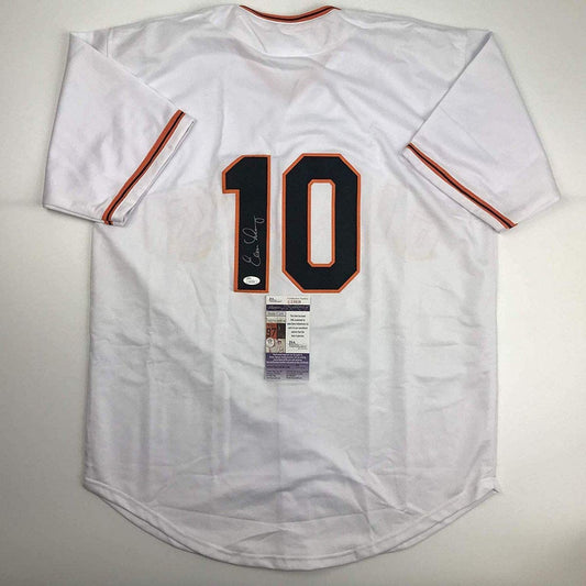 Autographed/Signed Evan Longoria San Francisco White Baseball Jersey JSA COA