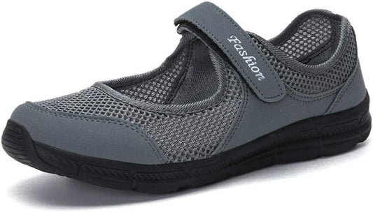 SAGUARO Women's Breathable Walking Shoes Lady Fashion Mary Jane Sneakers Adjustable Working Nurse Shoes Lightweight Flat Shoes
