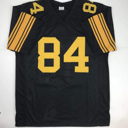 Autographed/Signed Antonio Brown Pittsburgh Color Rush Black Football Jersey Beckett BAS COA