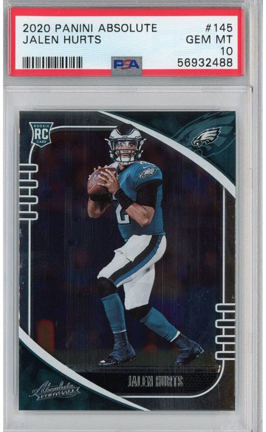 Graded 2020 Panini Absolute Jalen Hurts #145 Rookie RC Football Card PSA 10 Gem Mint