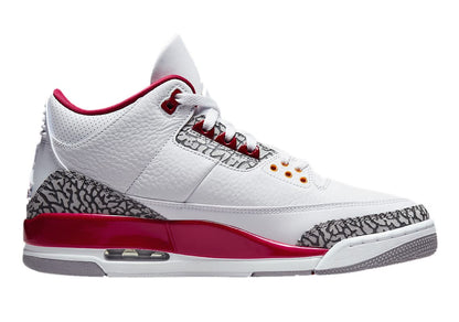 Nike Mens Air Jordan 3 Retro Sneaker, Adult, White/Lt Curry-Cardinal Red, 9.5 M US